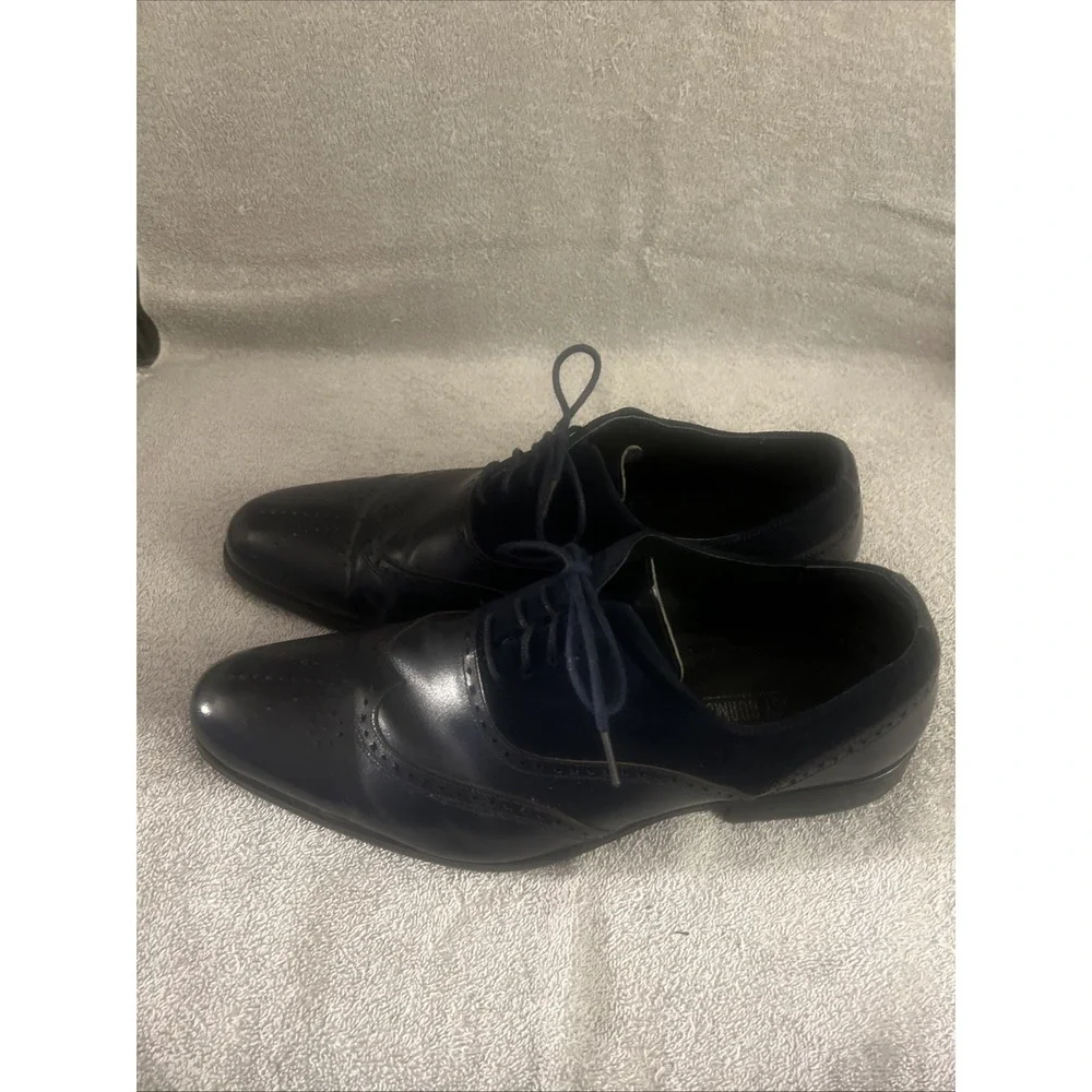 Stacy Adam's Navy Blue Men Size 10.5, Leather & SuedeAt Top